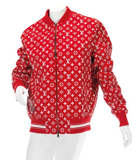 lv supreme baseball jacket|supreme louis vuitton jacket.